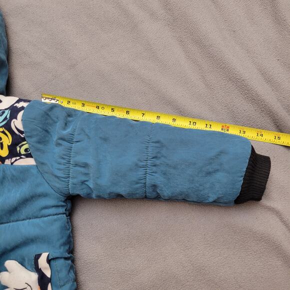 Mickey Winter Coat Toddler 3T Blue Hood Puffy Hands Pockets Lined Warm Outdoors - Picture 13 of 16